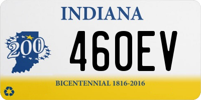 IN license plate 460EV