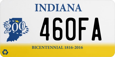 IN license plate 460FA