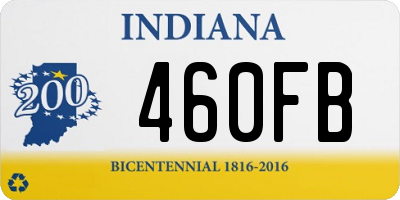 IN license plate 460FB