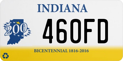 IN license plate 460FD