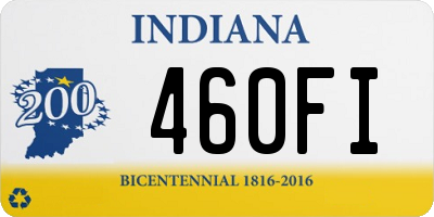 IN license plate 460FI