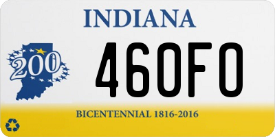 IN license plate 460FO