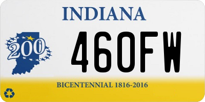 IN license plate 460FW