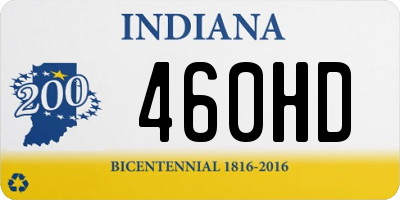 IN license plate 460HD