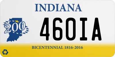 IN license plate 460IA