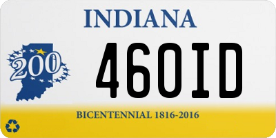 IN license plate 460ID