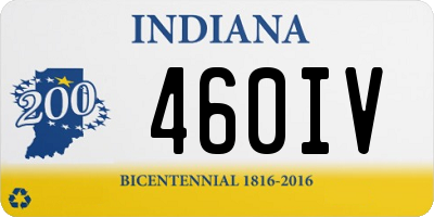 IN license plate 460IV