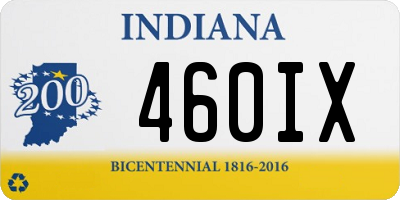 IN license plate 460IX