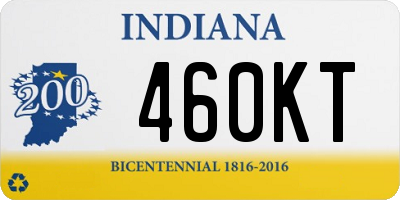 IN license plate 460KT