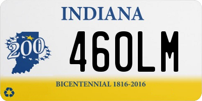 IN license plate 460LM