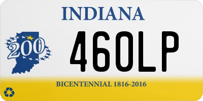 IN license plate 460LP