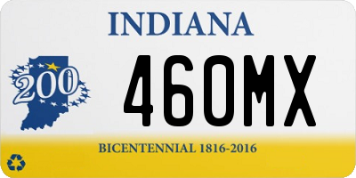 IN license plate 460MX