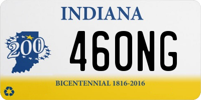 IN license plate 460NG