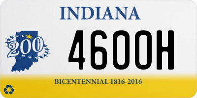 IN license plate 460OH