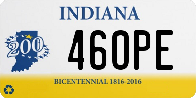 IN license plate 460PE