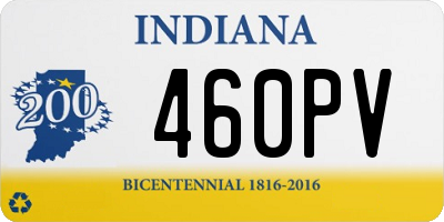 IN license plate 460PV