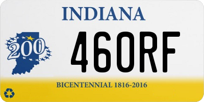 IN license plate 460RF