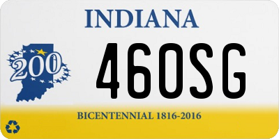 IN license plate 460SG