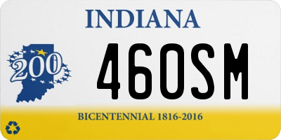 IN license plate 460SM