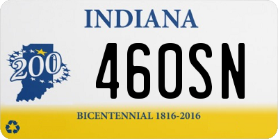 IN license plate 460SN