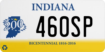 IN license plate 460SP