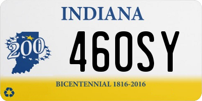 IN license plate 460SY