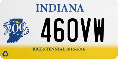 IN license plate 460VW