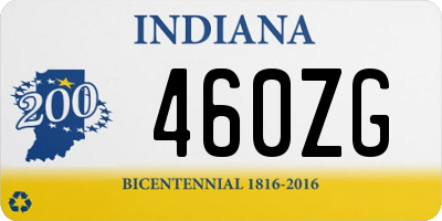 IN license plate 460ZG