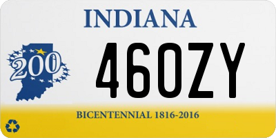 IN license plate 460ZY