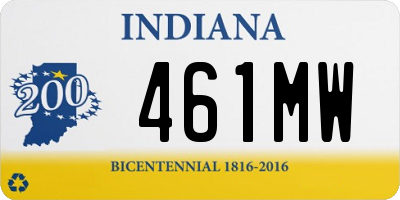 IN license plate 461MW