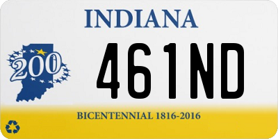 IN license plate 461ND