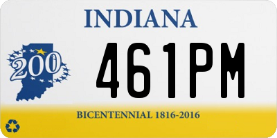 IN license plate 461PM