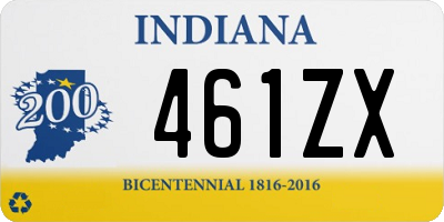 IN license plate 461ZX