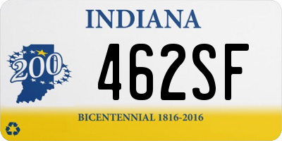 IN license plate 462SF