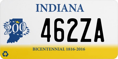 IN license plate 462ZA