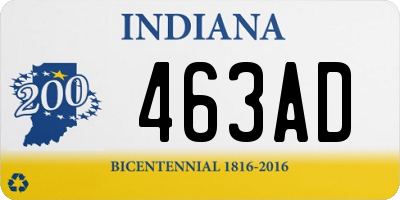 IN license plate 463AD