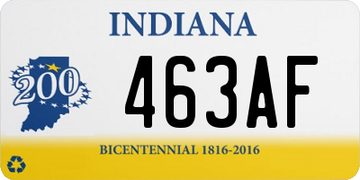 IN license plate 463AF