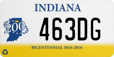 IN license plate 463DG