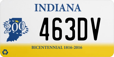 IN license plate 463DV