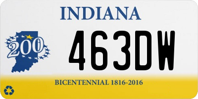 IN license plate 463DW