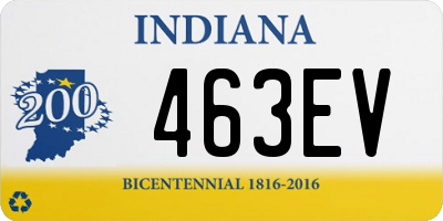 IN license plate 463EV