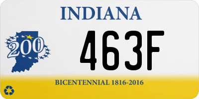 IN license plate 463F