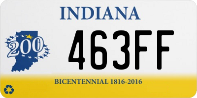 IN license plate 463FF