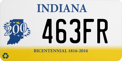 IN license plate 463FR