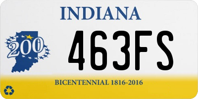 IN license plate 463FS