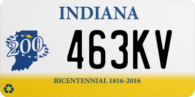 IN license plate 463KV