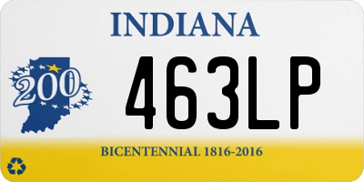 IN license plate 463LP