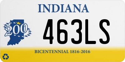 IN license plate 463LS