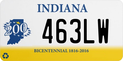 IN license plate 463LW