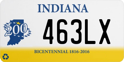 IN license plate 463LX